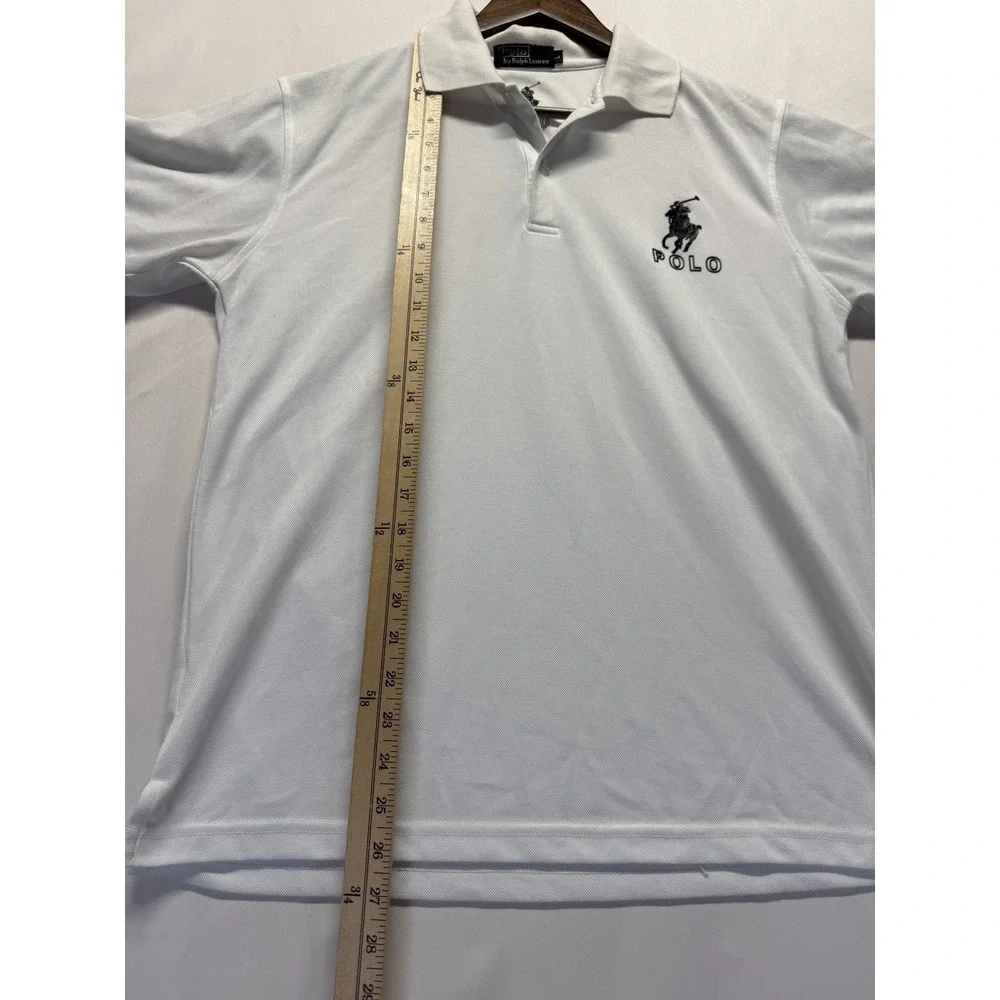 Polo Ralph Lauren Polo Shirt Mens Large White Pony Logo Cotton Golf Tennis